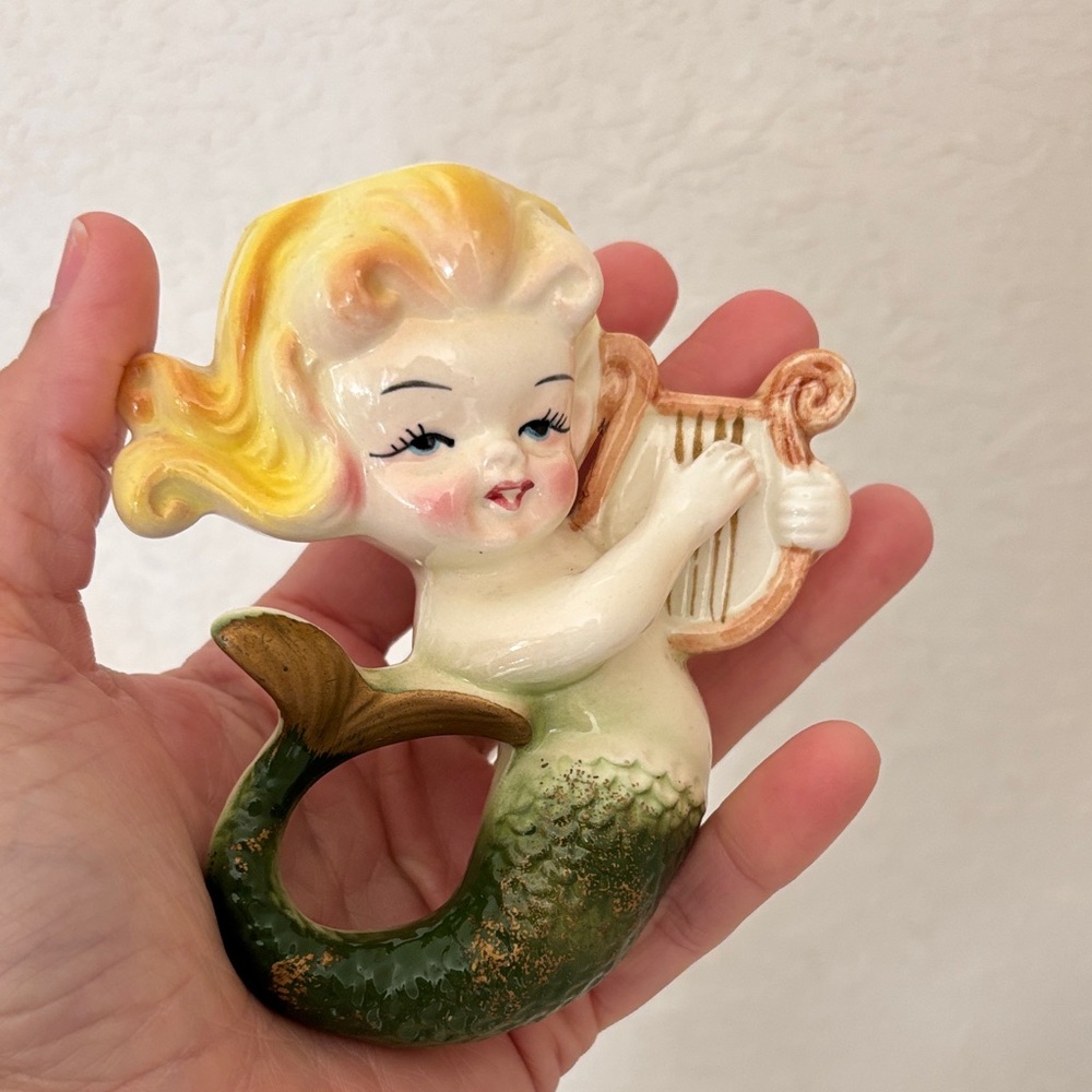 Vintage Mermaid Wall Decor with Harp Bradley Exclusives Japan